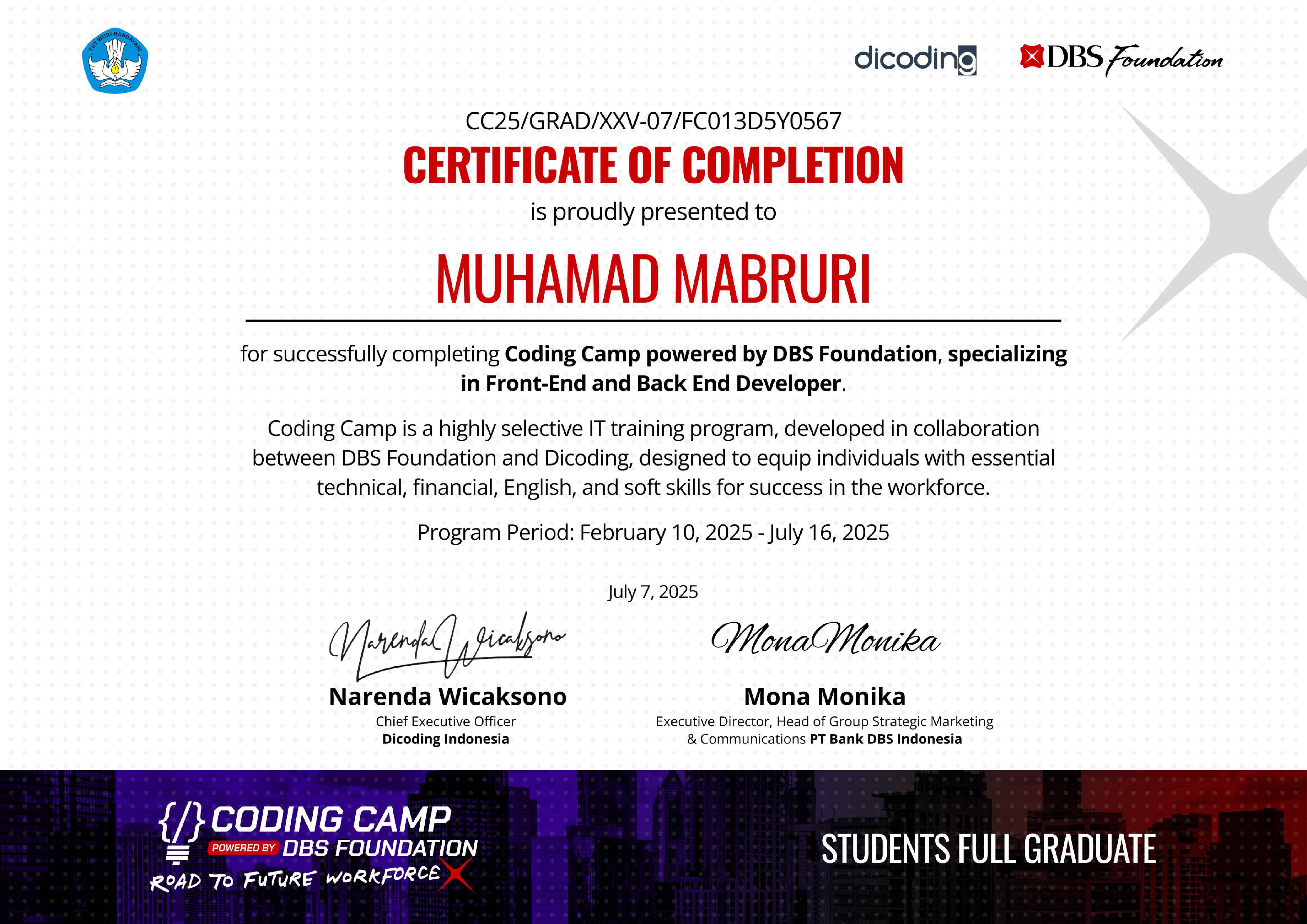 Frontend and Backend Developer